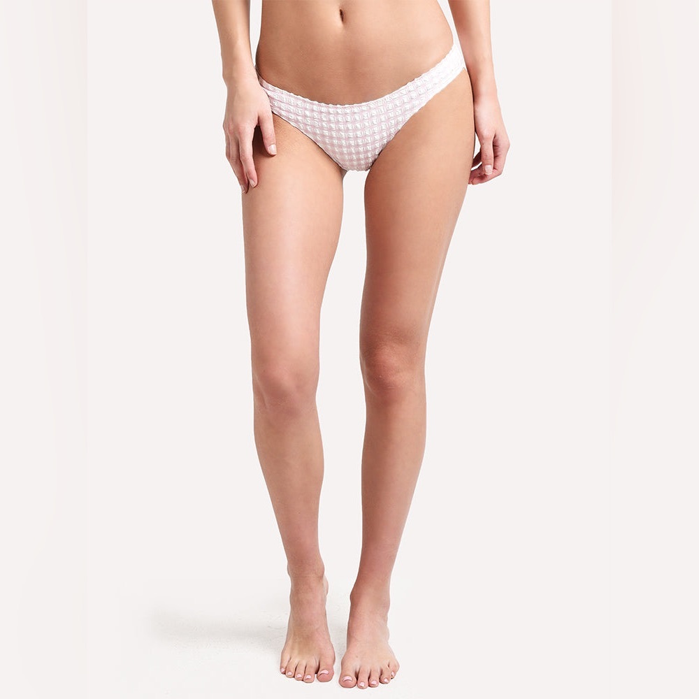 NWT Solid & Striped Elle Gingham Pink & White Textured Bikini Bottoms